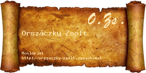 Orszáczky Zsolt névjegykártya