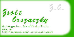 zsolt orszaczky business card